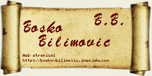 Boško Bilimović vizit kartica